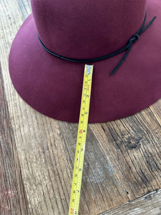 Phenix Burgundy Wool Felt Floppy Hat with Black Tie